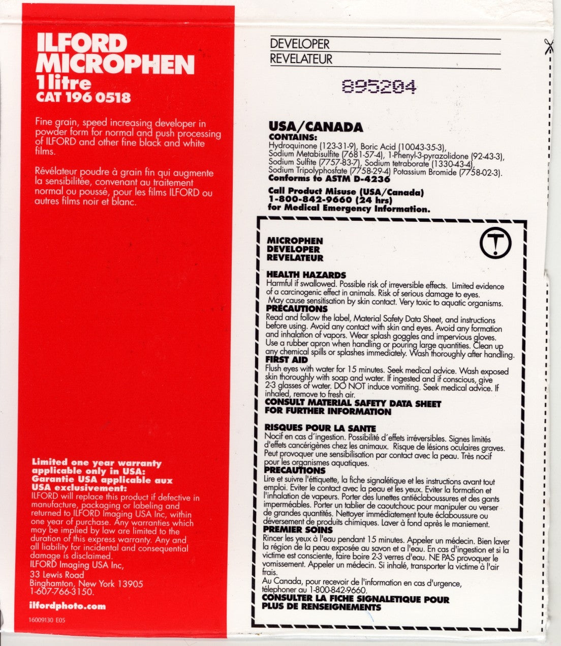 Ilford MICROPHEN 1lt